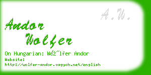 andor wolfer business card